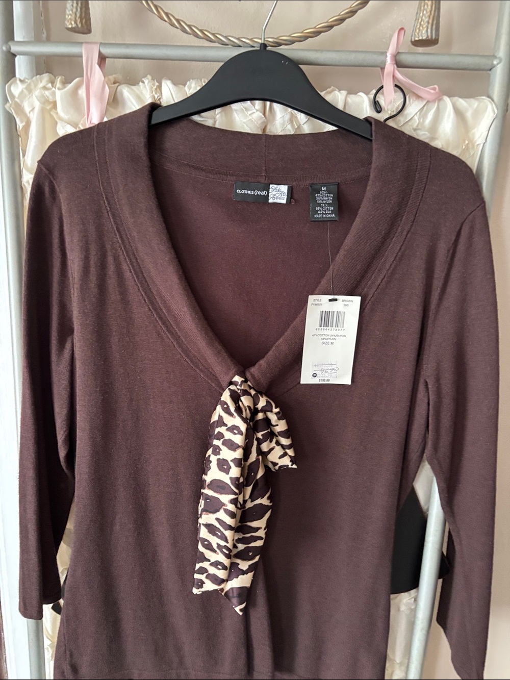 Saks, Fifth Avenue Med  brown top